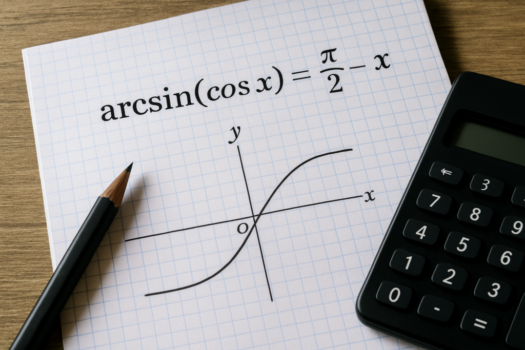 Arcsin(cos x) = π/2 – x : simplification, graphe et applications en trigonométrie