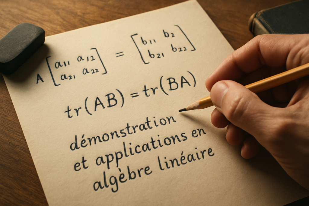 Propriété tr(AB) = tr(BA) : démonstration et applications en algèbre linéaire